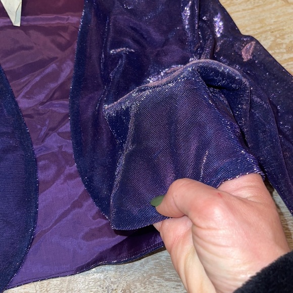Vintage Steppin out bolero jacket purple lame - Picture 4 of 6